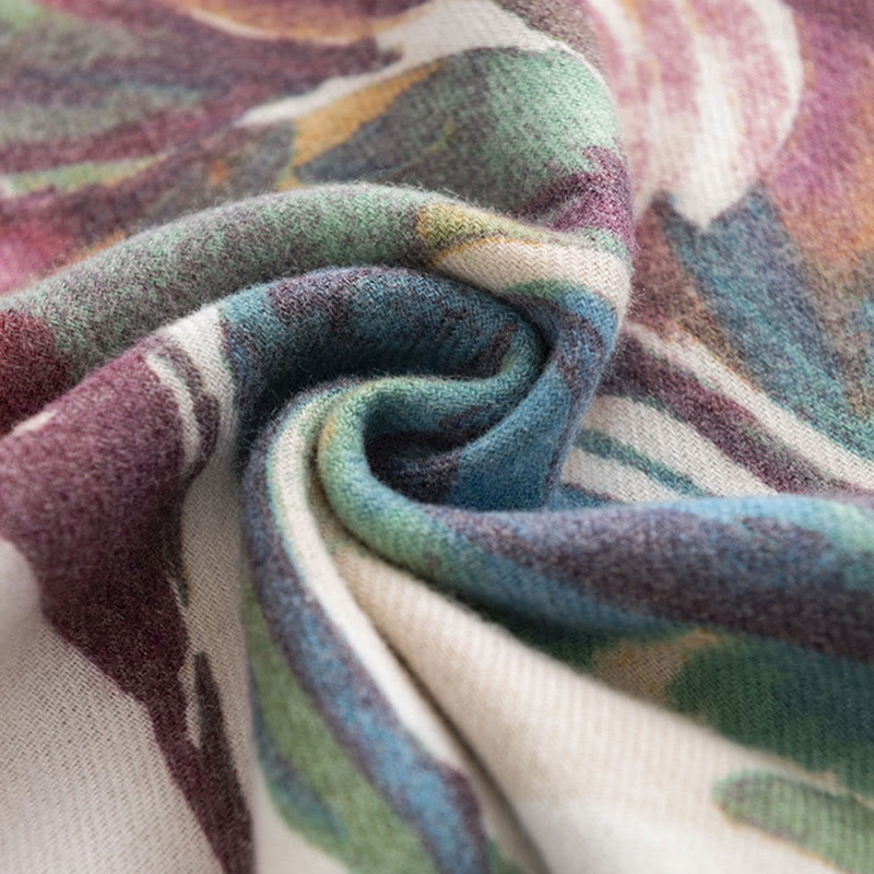 Buddha Stones Tibetan Sweet Colorful Flower Print Shawl Fall Winter Soft Scarf Wrap - image 18