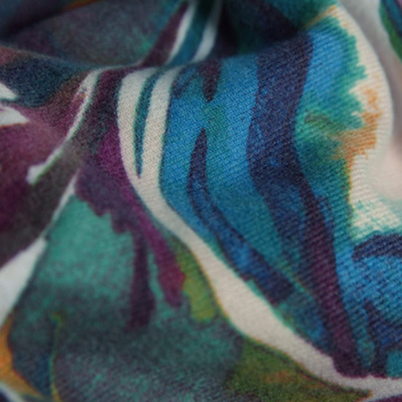 Buddha Stones Tibetan Sweet Colorful Flower Print Shawl Fall Winter Soft Scarf Wrap - image 8