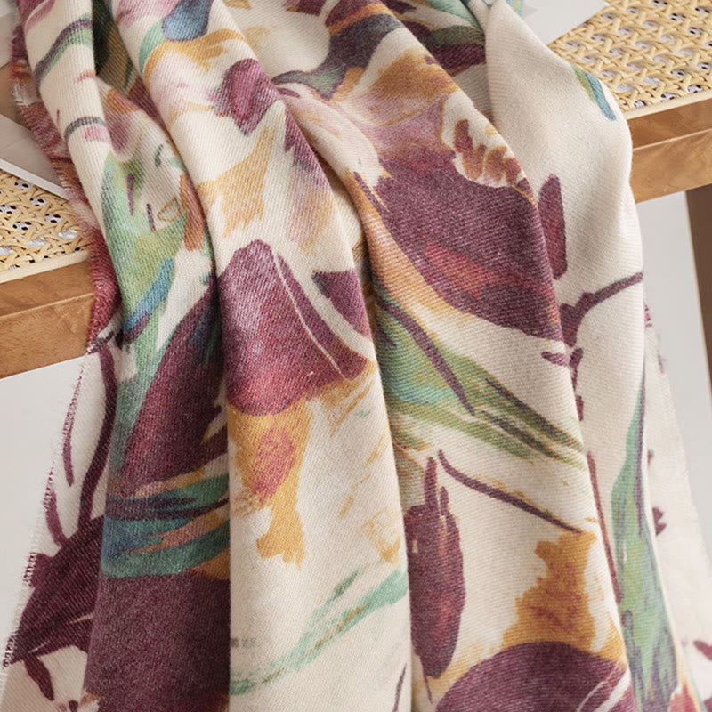 Buddha Stones Tibetan Sweet Colorful Flower Print Shawl Fall Winter Soft Scarf Wrap - image 14