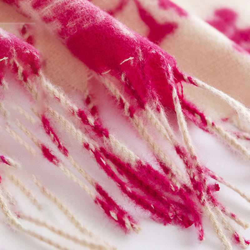 Buddha Stones Tibetan Rose Flower Branches Print Tassels Shawl Fall Winter Soft Warm Scarf Wrap - image 10