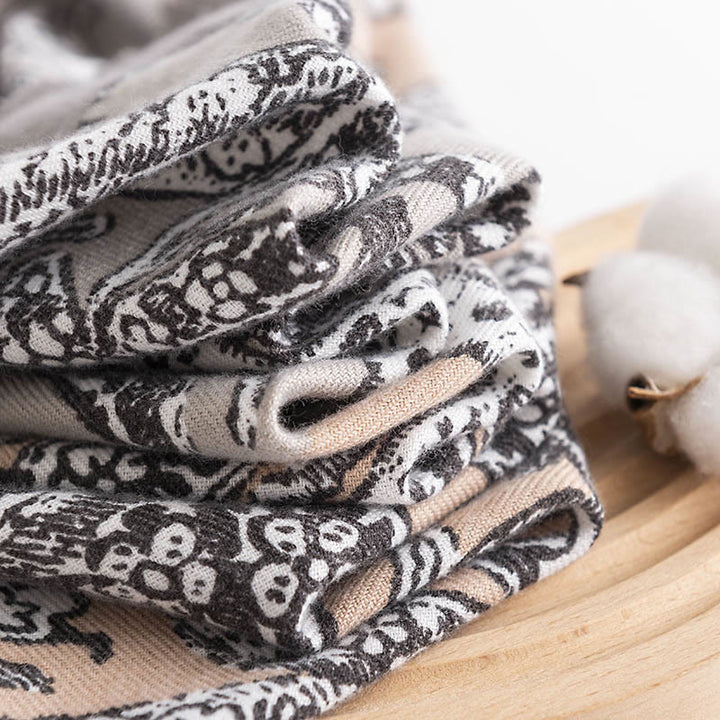 Buddha Stones Tibetan Ethnic Flower Print Shawl Fall Winter Soft Warm Scarf Wrap - image 3