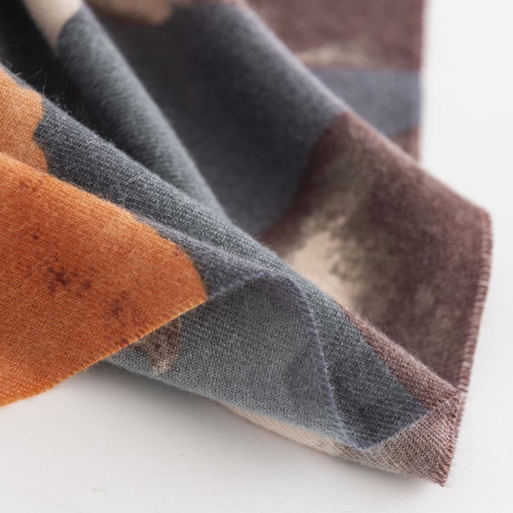 Buddha Stones Tibetan Shawl Artistic Style Hibiscus Syriacus Print Fall Winter Cozy Warm Scarf Wrap - image 7