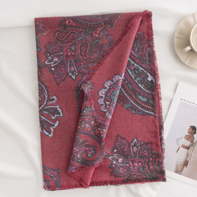 Buddha Stones Tibetan Paisley Prints Shawl Fall Winter Soft Warm Scarf Wrap - image 3
