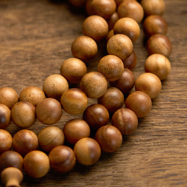 Buddha Stones 108 Mala Beads Lightning Strike Peach Wood Hand Polishing Protection Bracelet - image 8