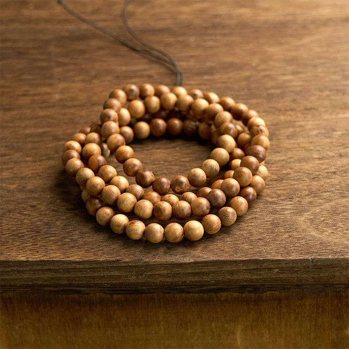Buddha Stones 108 Mala Beads Lightning Strike Peach Wood Hand Polishing Protection Bracelet - image 6