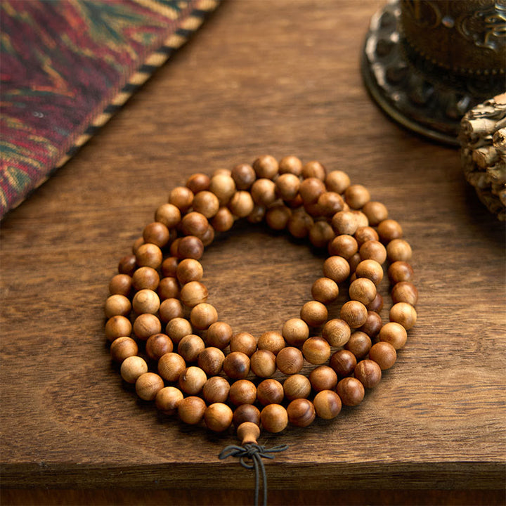 Buddha Stones 108 Mala Beads Lightning Strike Peach Wood Hand Polishing Protection Bracelet - image 7
