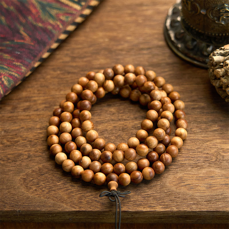 Buddha Stones 108 Mala Beads Lightning Strike Peach Wood Hand Polishing Protection Bracelet - Lightning Strike Peach Wood(Wrist Circumference: 14-16cm) - image 0