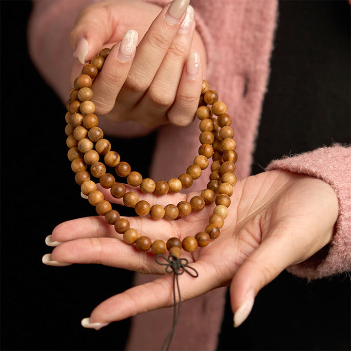 Buddha Stones 108 Mala Beads Lightning Strike Peach Wood Hand Polishing Protection Bracelet - image 3