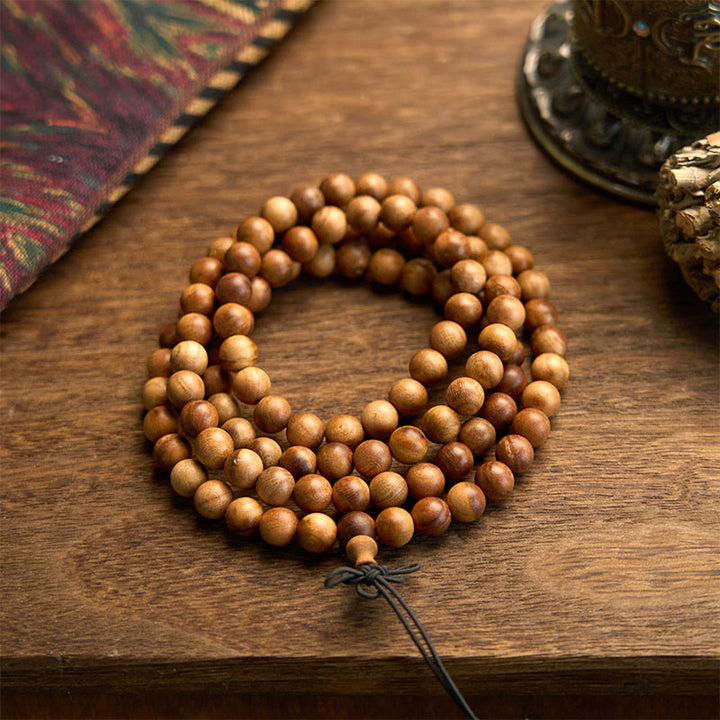 Buddha Stones 108 Mala Beads Lightning Strike Peach Wood Hand Polishing Protection Bracelet - image 5