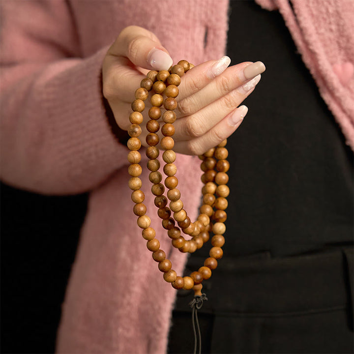 Buddha Stones 108 Mala Beads Lightning Strike Peach Wood Hand Polishing Protection Bracelet - image 2