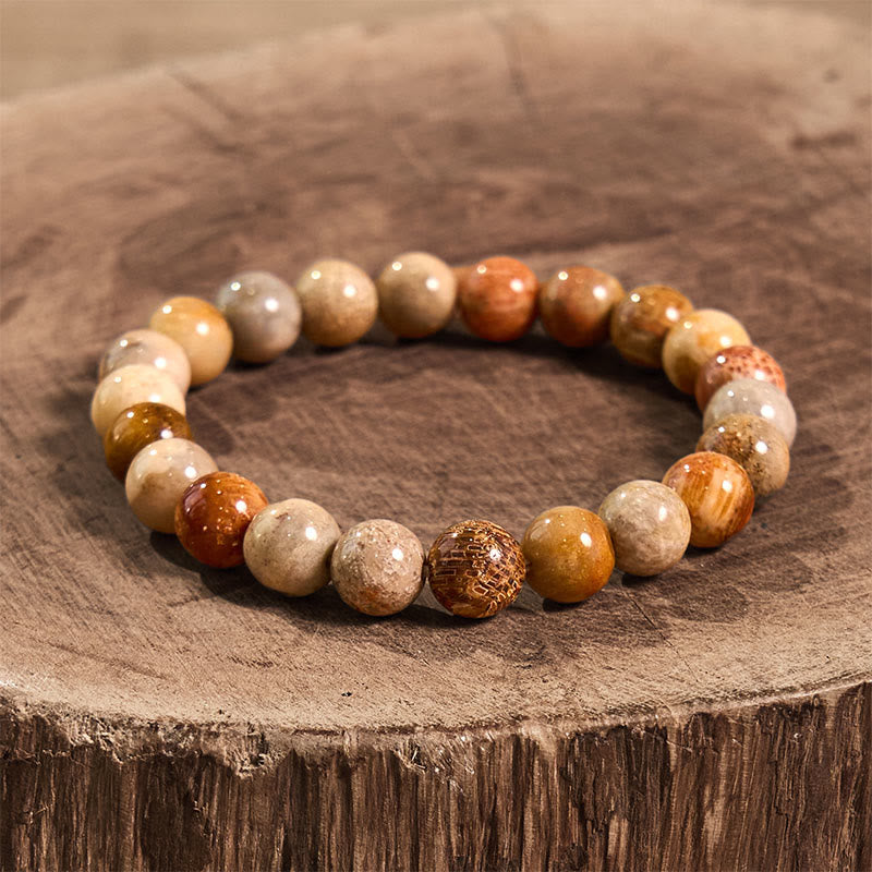 Buddha Stones Inspire Creativity Orange Red Series Passion Courage Bracelet - Fossil Coral(Wrist Circumference: 14-16cm) - image 25