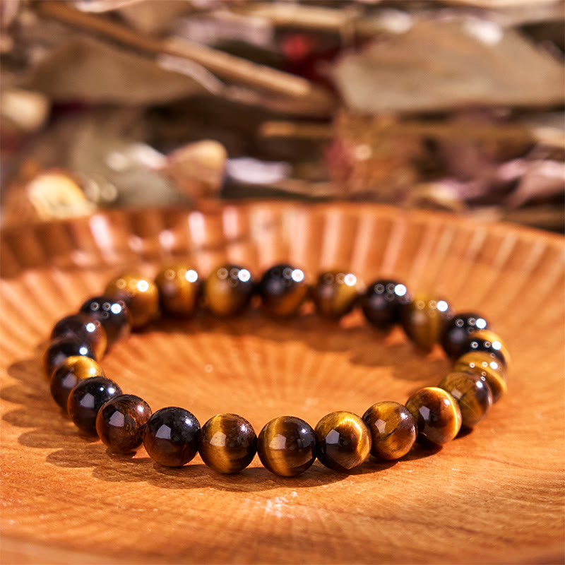 Buddha Stones Boost Confidence Yellow Series Happiness Positive Bracelet - Tiger Eye(Wrist Circumference: 14-16cm) - image 4