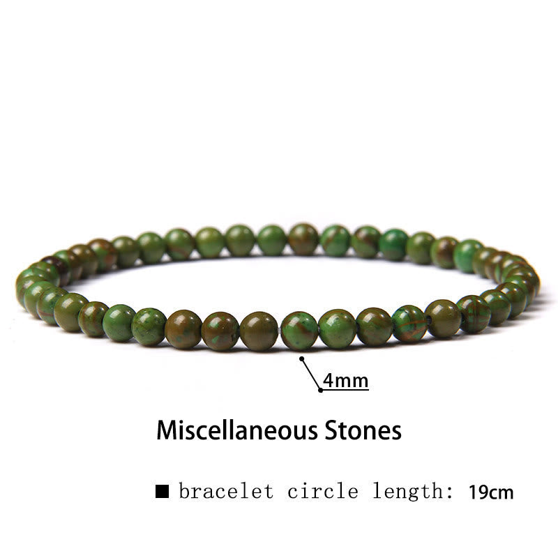 Buddha Stones 4mm Various Stone Crystal Mini Beads Healing Bracelet - Miscellaneous Stones - 4mm(Wrist Circumference 14-17cm) - image 29