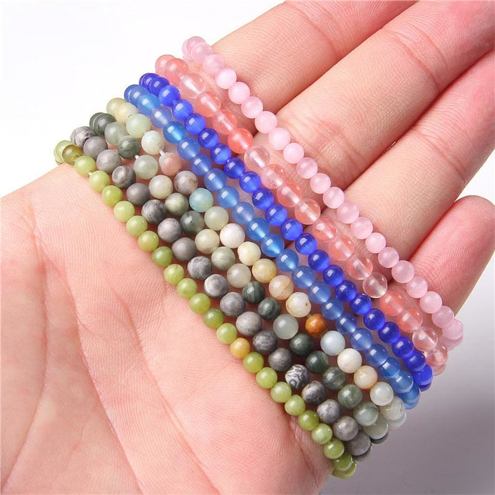 Buddha Stones 4mm Various Stone Crystal Mini Beads Healing Bracelet - image 74