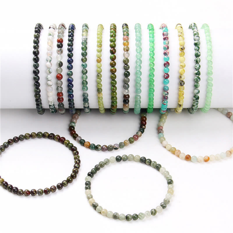Buddha Stones 4mm Various Stone Crystal Mini Beads Healing Bracelet - image 77