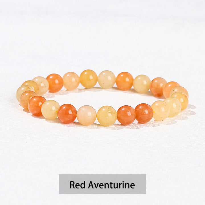 Buddha Stones Various Crystal Stone Amethyst Green Aventurine Rose Quartz Healing Bracelet - Red Aventurine - 10mm(Wrist Circumference 14-16cm) - image 12