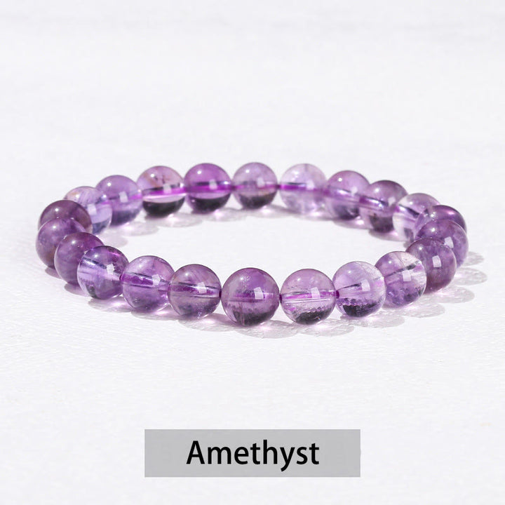 Buddha Stones Various Crystal Stone Amethyst Green Aventurine Rose Quartz Healing Bracelet - Amethyst - 10mm(Wrist Circumference 14-16cm) - image 4