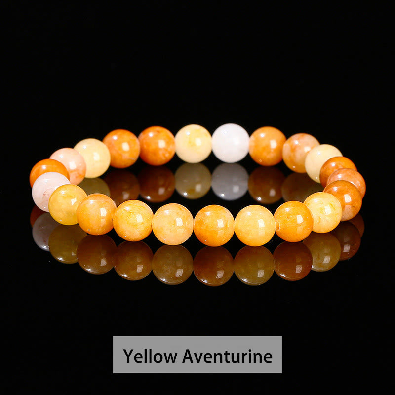Buddha Stones Various Crystal Stone Amethyst Green Aventurine Rose Quartz Healing Bracelet - Yellow Aventurine - 10mm(Wrist Circumference 14-16cm) - image 13