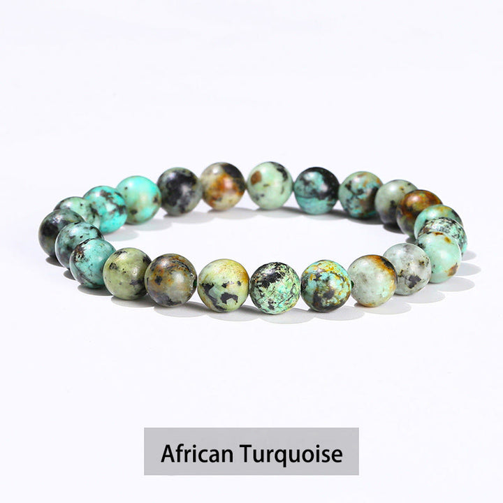 Buddha Stones Various Crystal Stone Amethyst Green Aventurine Rose Quartz Healing Bracelet - African Turquoise - 10mm(Wrist Circumference 14-16cm) - image 41