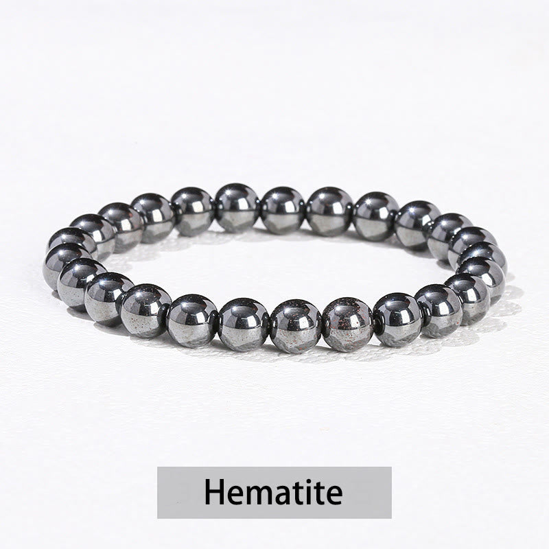 Buddha Stones Various Crystal Stone Amethyst Green Aventurine Rose Quartz Healing Bracelet - Hematite - 10mm(Wrist Circumference 14-16cm) - image 36