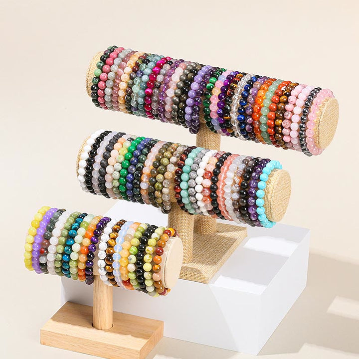 Buddha Stones Various Crystal Stone Amethyst Green Aventurine Rose Quartz Healing Bracelet - image 1