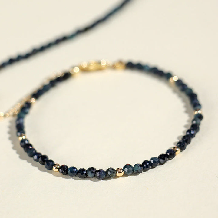 Buddha Stones Indicolite Tourmaline Copper Beads Wisdom Bracelet - image 7