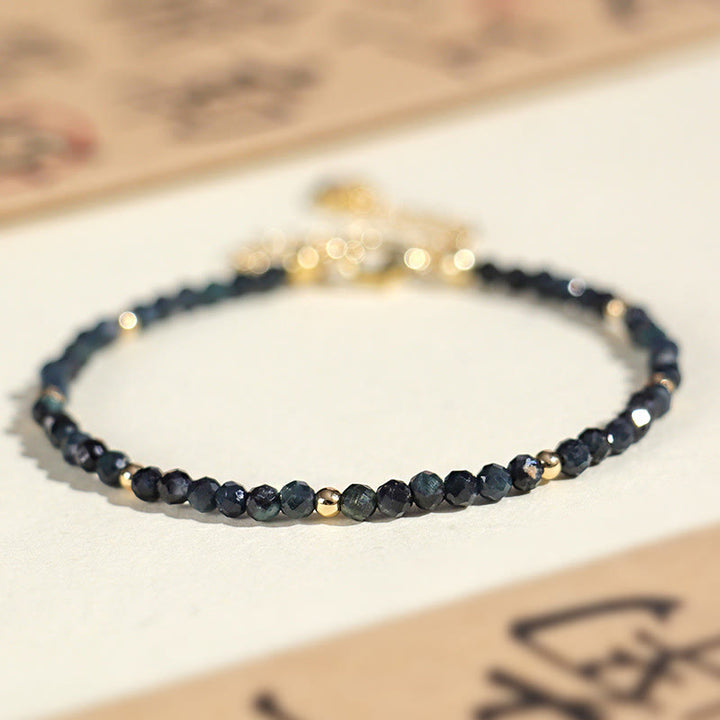 Buddha Stones Indicolite Tourmaline Copper Beads Wisdom Bracelet - image 6