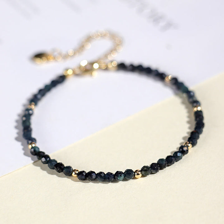 Buddha Stones Indicolite Tourmaline Copper Beads Wisdom Bracelet - image 9