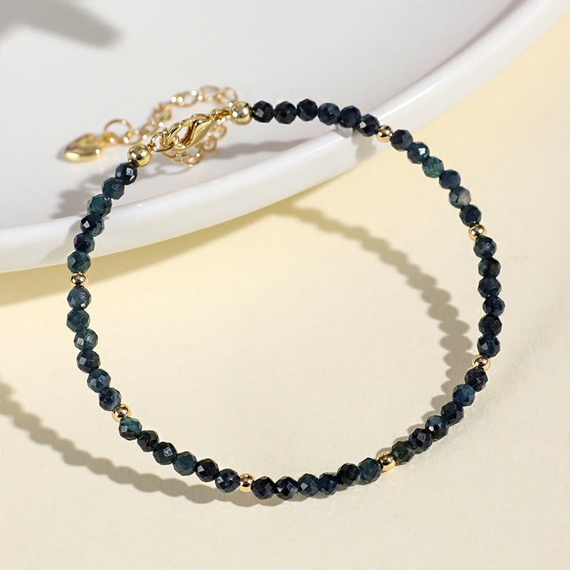 Buddha Stones Indicolite Tourmaline Copper Beads Wisdom Bracelet - image 8