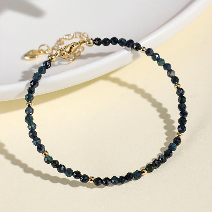 Buddha Stones Indicolite Tourmaline Copper Beads Wisdom Bracelet - image 8