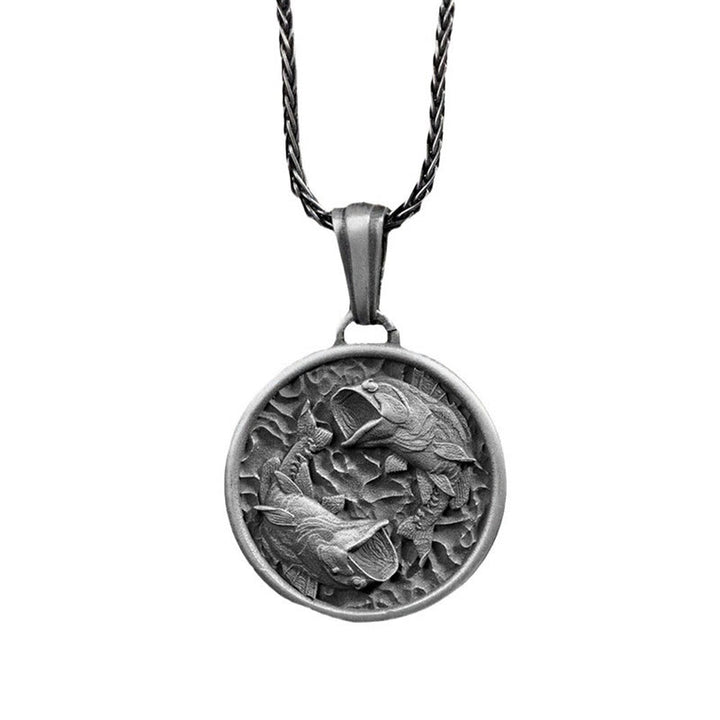 Buddha Stones Pure Tin Polishing Koi Fish Wealth Necklace Pendant - image 3