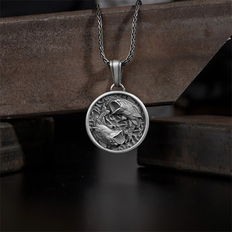 Buddha Stones Pure Tin Polishing Koi Fish Wealth Necklace Pendant - Pure Tin Koi Fish - image 0