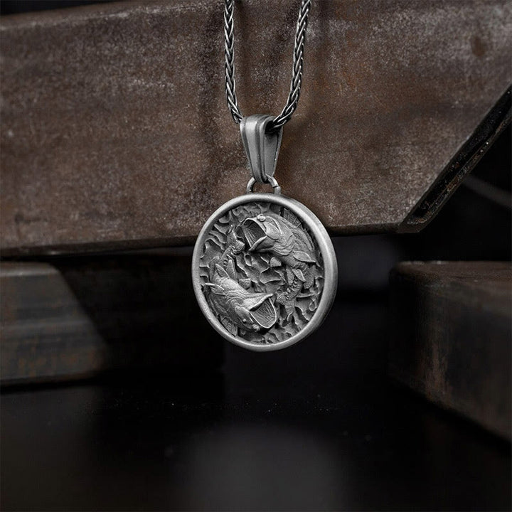 Buddha Stones Pure Tin Polishing Koi Fish Wealth Necklace Pendant - image 1