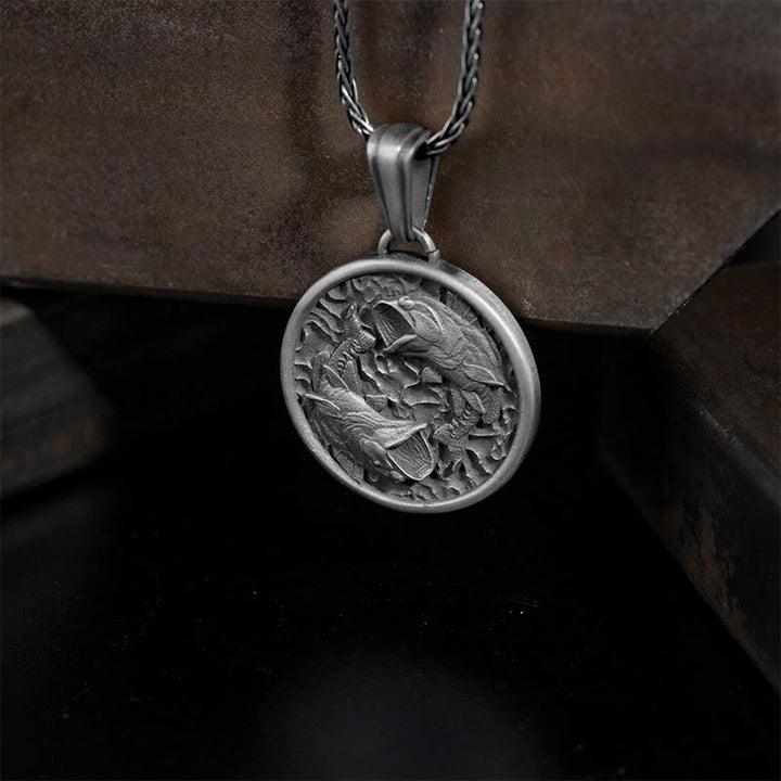 Buddha Stones Pure Tin Polishing Koi Fish Wealth Necklace Pendant - image 2