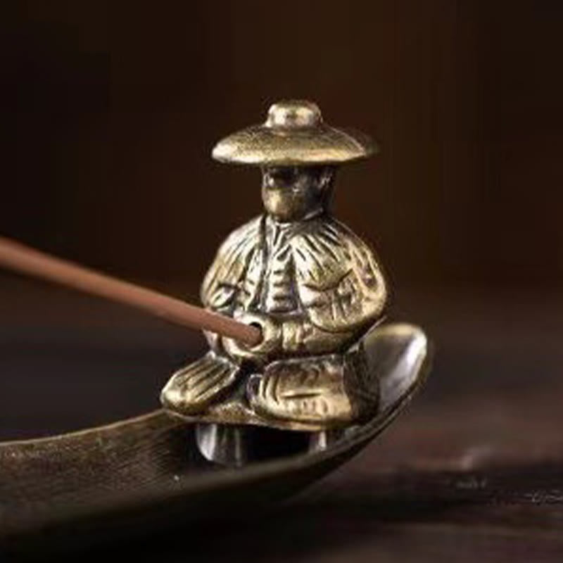 Buddha Stones Fisherman Boat Koi Fish Zinc Alloy Incense Stick Holder Healing Incense Burner Decoration - image 8