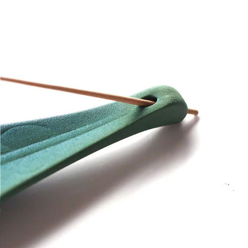Buddha Stones Willow Leaf Healing Ceramic Stick Incense Burner Decoration - image 8