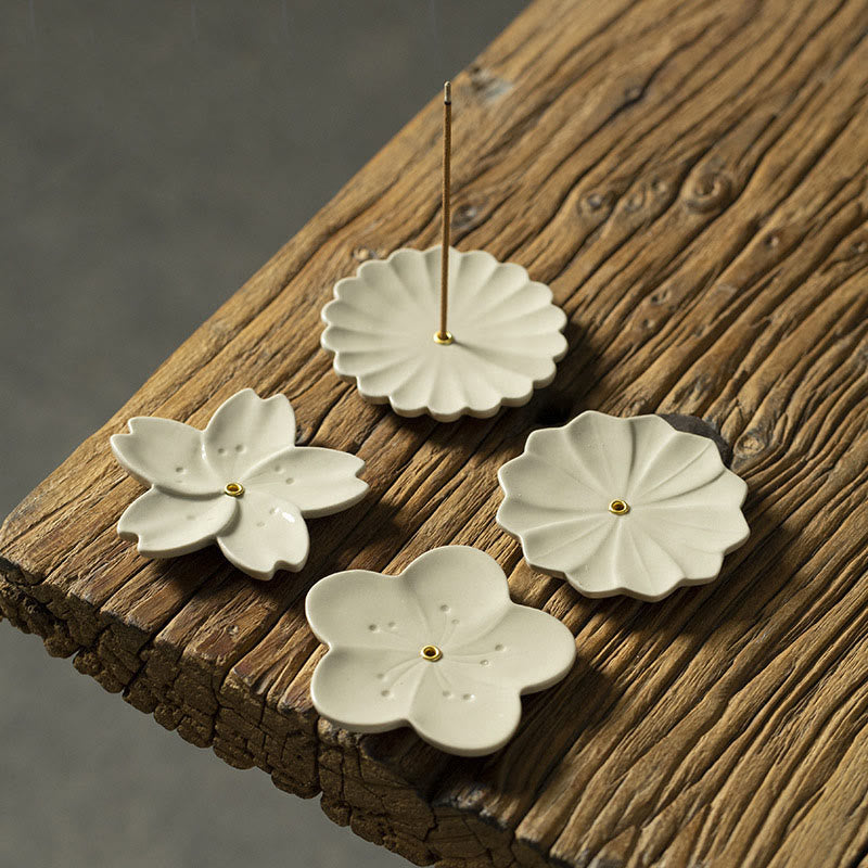 Buddha Stones Lotus Cherry Blossom Plum Blossom Chrysanthemum Healing Ceramic Incense Burner Decoration - image 13