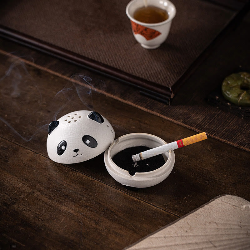 Buddha Stones Cute Panda Healing Ceramic Incense Burner Desk Decoration - image 15