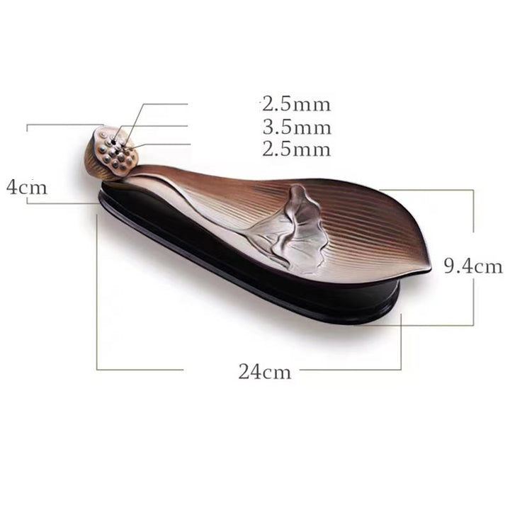 Buddha Stones Lotus Pod Zen Healing Brown Ceramic Stick Incense Burner Decoration - image 13