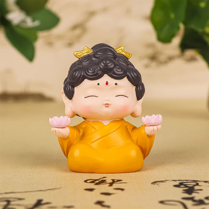 Buddha Stones Meditation Lotus Amitabha Buddha Resin Statue Compassion Home Decoration - Lotus Buddha 4.6*3.4*5.4cm - image 11