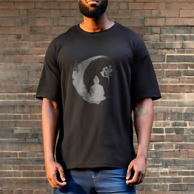 Buddha Stones Meditating Buddha Pattern Cotton Tee T-shirt - image 7
