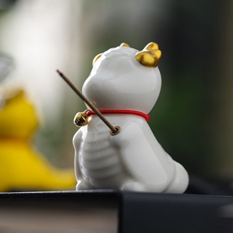 Buddha Stones Dragon Bell Healing Ceramic Incense Burner Desk Decoration - image 9