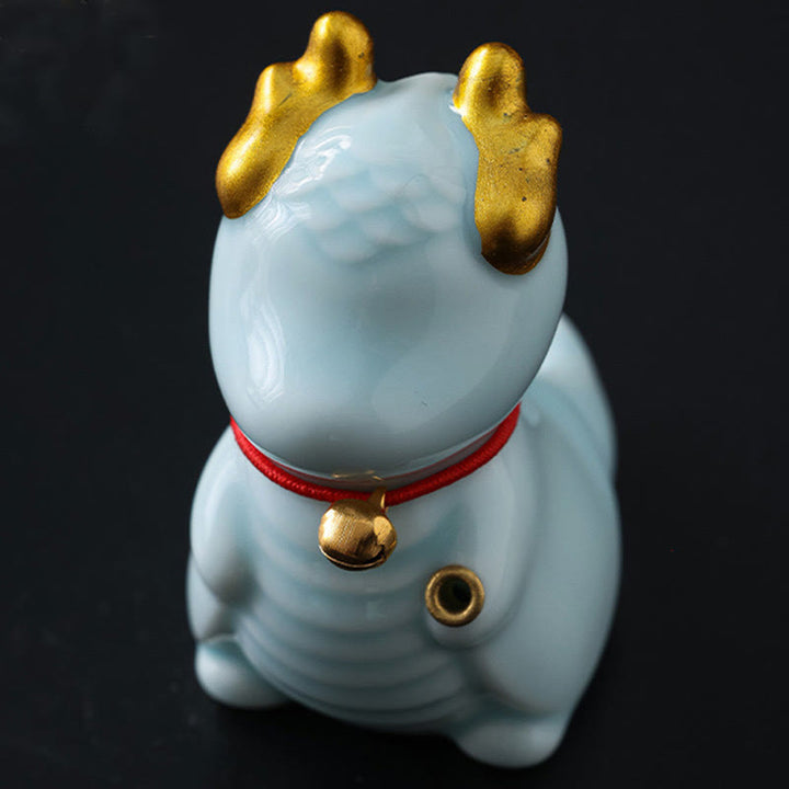 Buddha Stones Dragon Bell Healing Ceramic Incense Burner Desk Decoration - image 3