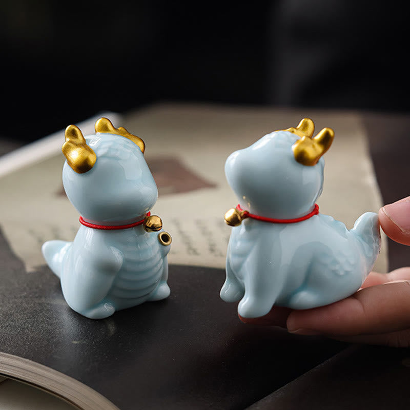 Buddha Stones Dragon Bell Healing Ceramic Incense Burner Desk Decoration - image 16