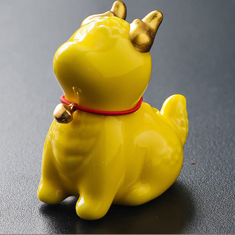 Buddha Stones Dragon Bell Healing Ceramic Incense Burner Desk Decoration - Yellow Dragon Bell 5.1*3.3*5.6cm - image 19