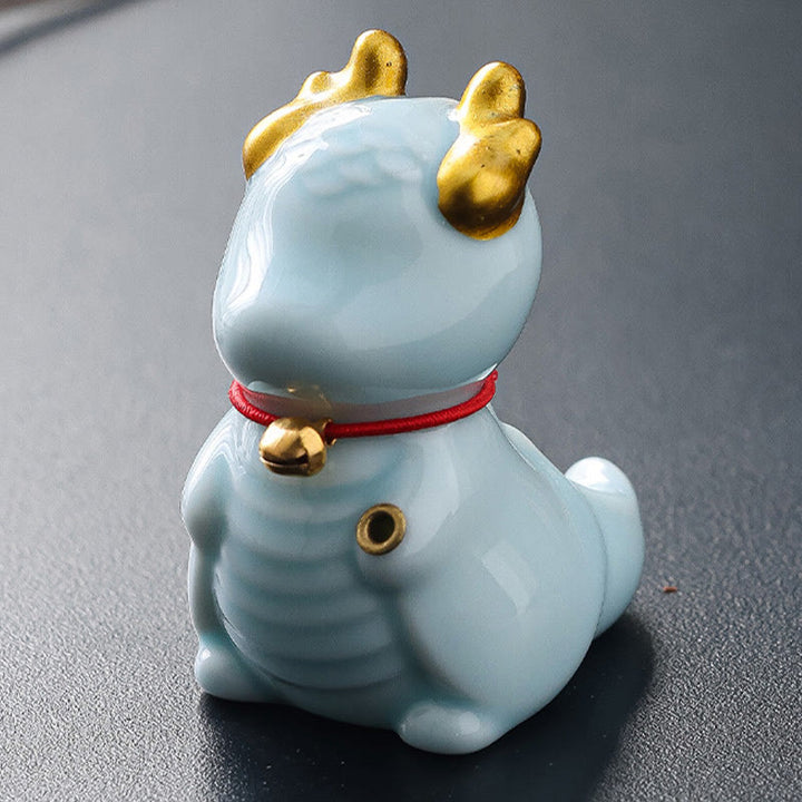 Buddha Stones Dragon Bell Healing Ceramic Incense Burner Desk Decoration - image 4