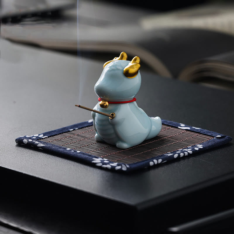 Buddha Stones Dragon Bell Healing Ceramic Incense Burner Desk Decoration - image 6