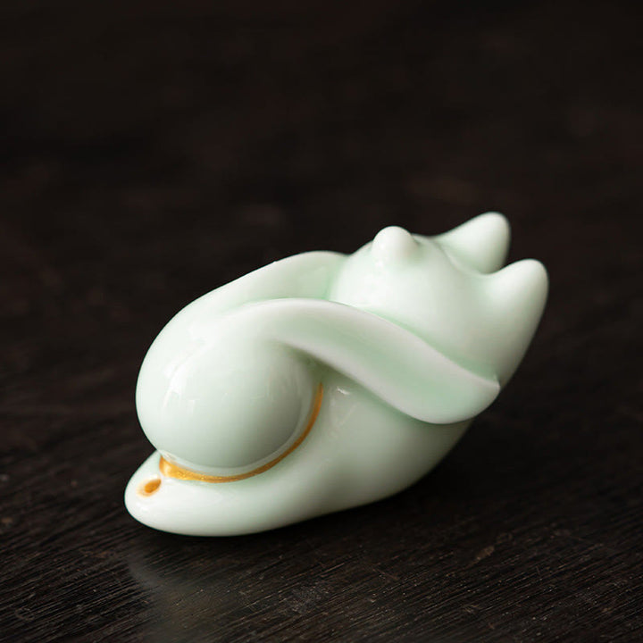 Buddha Stones Flying Rabbit Bamboo Mat Healing Ceramic Incense Burner Desk Decoration - Green Rabbit 7.6*3.7*4.5cm - image 18