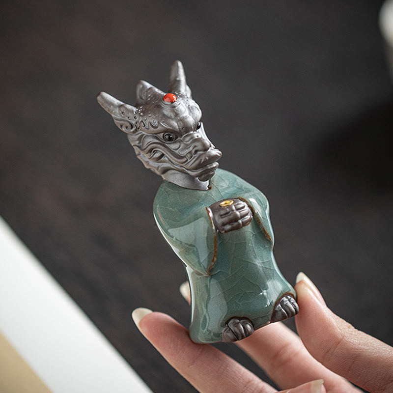 Buddha Stones Praying Dragon King Lotus Base Fu Character Ceramic Healing Incense Burner Desk Decoration - image 15