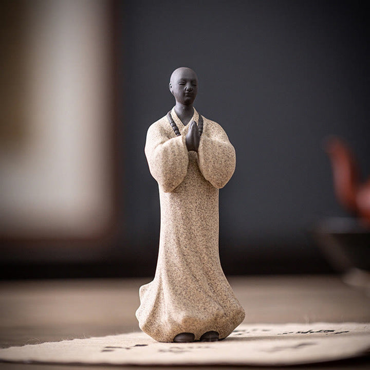 Buddha Stones Meditating Praying Monk Figure Ceramic Compassion Serenity Home Decoration - image 13